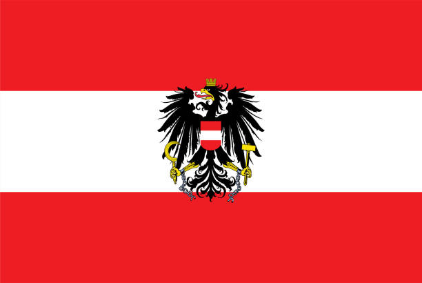 close up flag of Austria